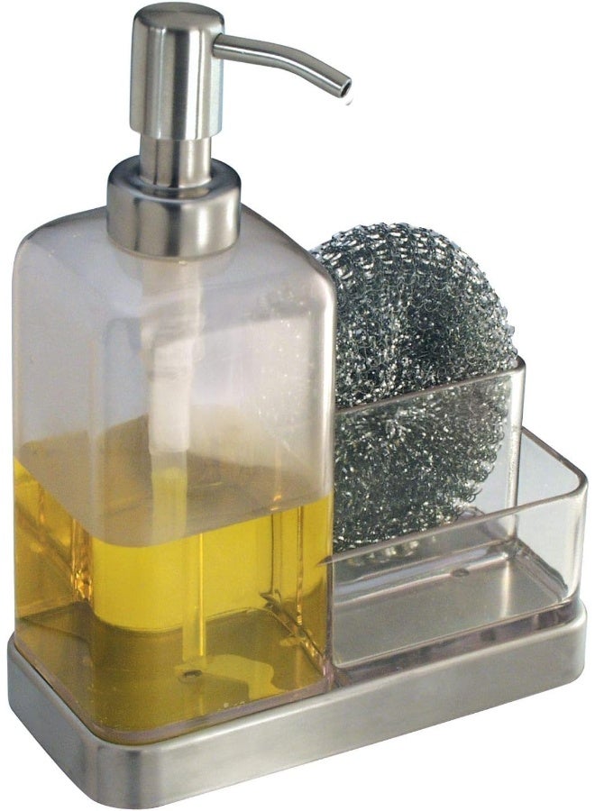 InterDesign iDesign 67080 Forma Plastic Soap Pump with Caddy, Dispenser with Storage Compartment for Bathroom, Kitchen Countertops, Sinks, Set of 1, Stainless - Image 5