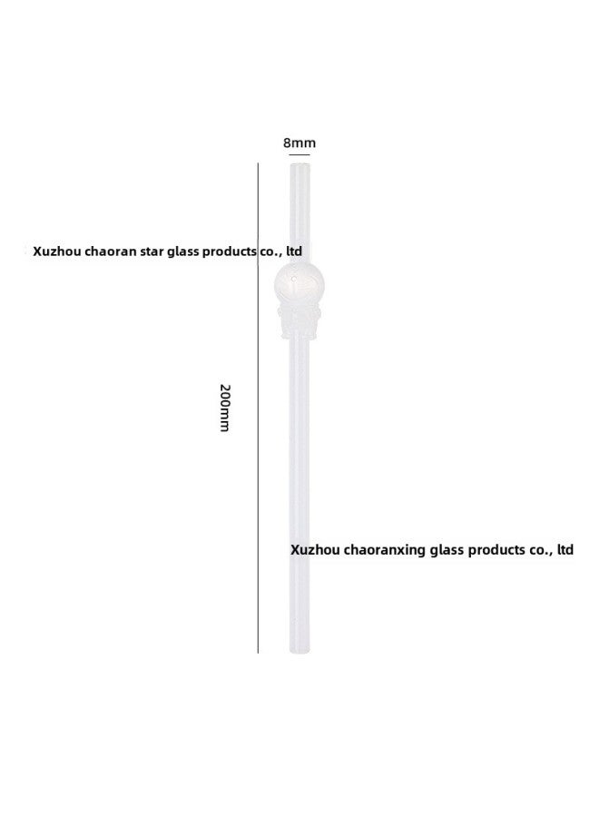 Colorful Cartoon High Borosilicate Glass Creative Straws Wholesale BPA Free Eco Friendly Drinking Straws For Party And Events-Color:white Jade - Image 1
