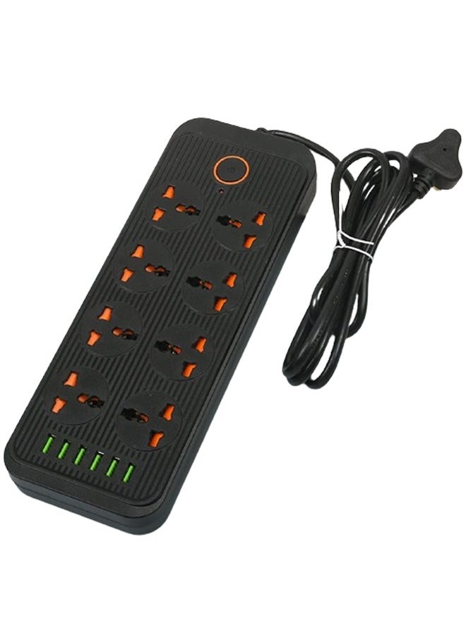 TYCOM Power Strip Surge Protector with USB- Extension Cord Flat Plug with Widely 8 AC Outlet and 6 USB, Small Desktop Station with 6 ft Power Cord, Compact Socket  - Image 1