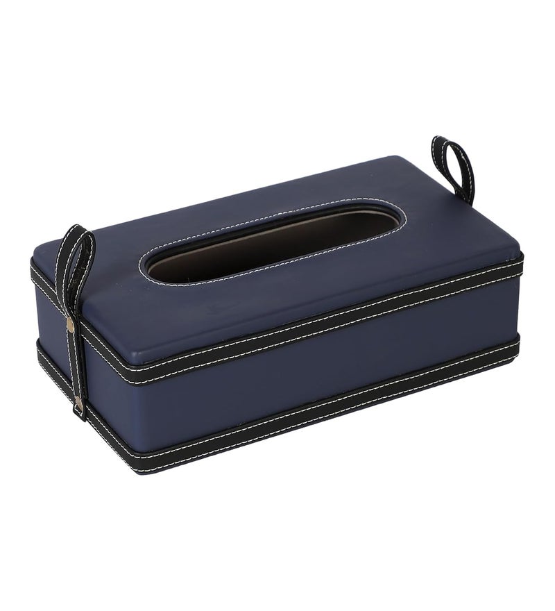 AKWAY Modern Leatherite Tissue Box Cover Facial Tissue Box Holder Napkin Dispenser Box for Bathroom Home Office and Restaurant Blue - Image 5