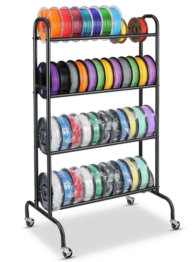 AHOWPD 3D Printer Filament Storage Rack - 4 Tier Heavy Duty Metal Shelf Filaments Spool Holder for PLA/ABS/TPU, Organized for 3D Printing Studio, Office Workshop - Image 1