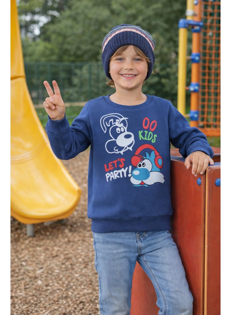 كيو كيو سويتيشرت شتوي للأولاد، مبطن بالقطن 100%، خامة سميكة مقاومة للوبر والتلاشي، دافئ وناعم للأطفال من سن 2-5 سنوات، تصميم عصري ومريح للأولاد الصغار(4سنوات) - Image 4