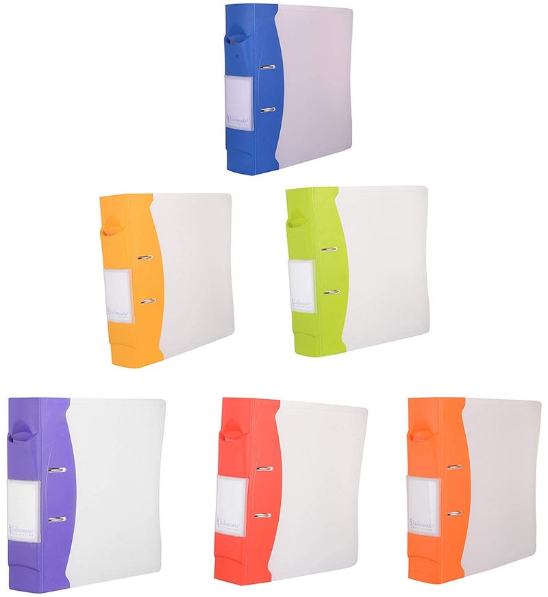 Infomate PP Box Files Office Papers & Certificates Storage - Multicolored- Size : 31 X 30 X 7 cm (Pack of 6) - Image 1