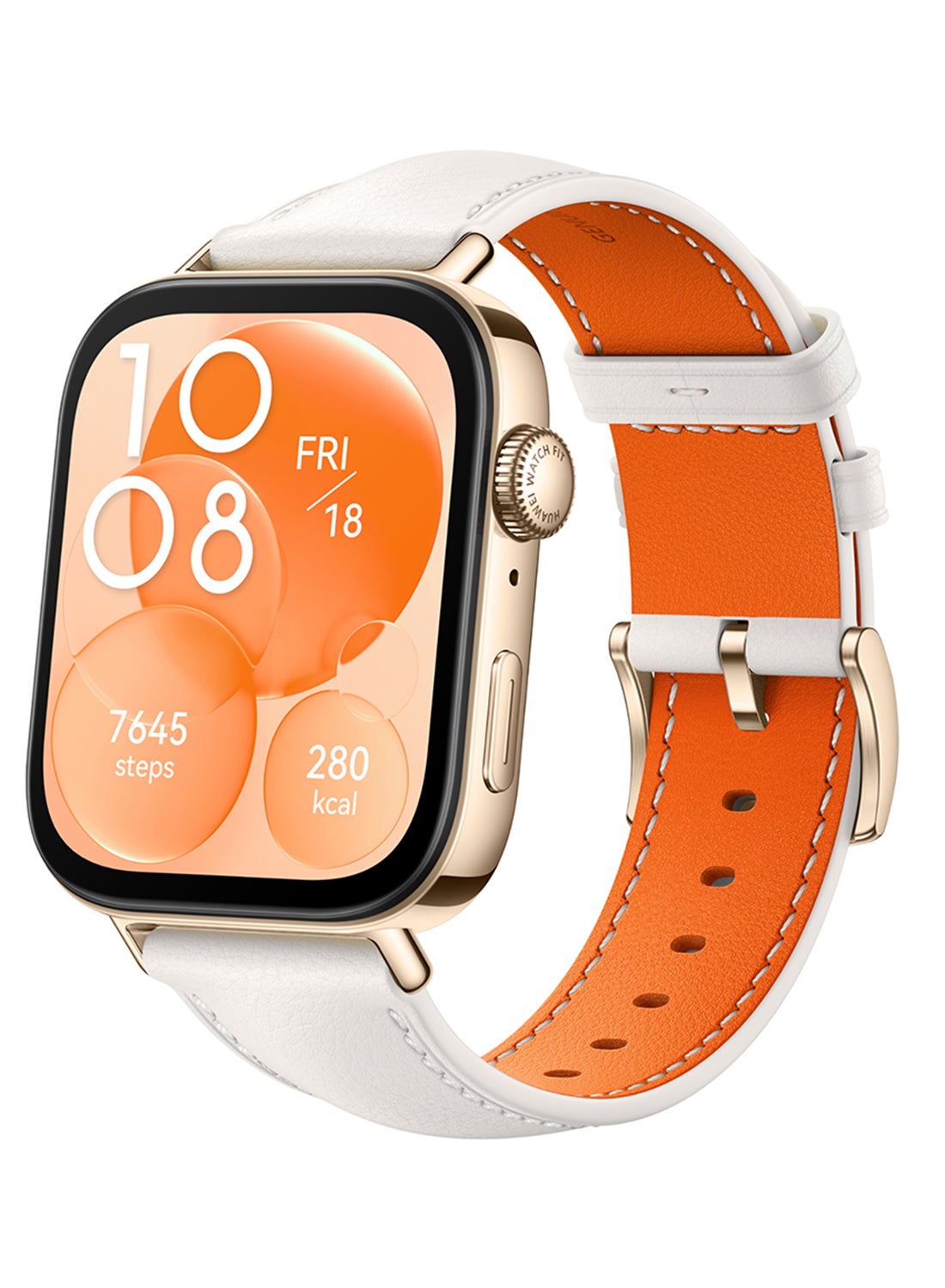 HUAWEI Watch Fit 3 Smartwatch, 1.82 Inch AMOLED Display, Ultra Slim Design, Scientific Workout Coach, Upgraded Health Management, Compatible With iOS And Android, Leather Strap White