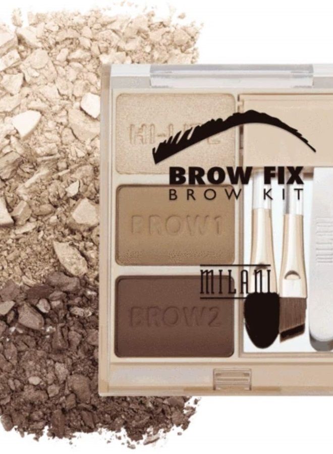 MILANI Brow Fix Kit - Vegan, Cruelty-Free Eyebrow Color that Fills and Shapes Brows (Medium) - Image 1