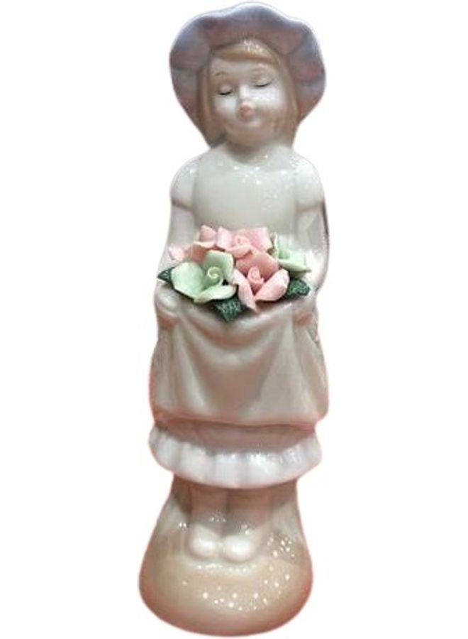 Handsomegift Flower Ceramic Girl Figurine Multicolour 5 X 5 X 13cm - Image 1