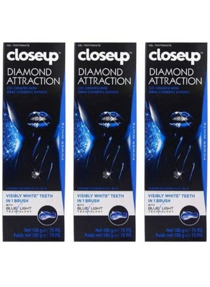 3 قطع من معجون أسنان جل كلوس اب دايموند أتراكشن 100 جرام