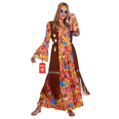 Morph Hippie Costume Women, 70s Costume For Women, 70s Long Dress, Womens 60s Halloween Costumes, Womens Halloween Costumes, Large - Image 1