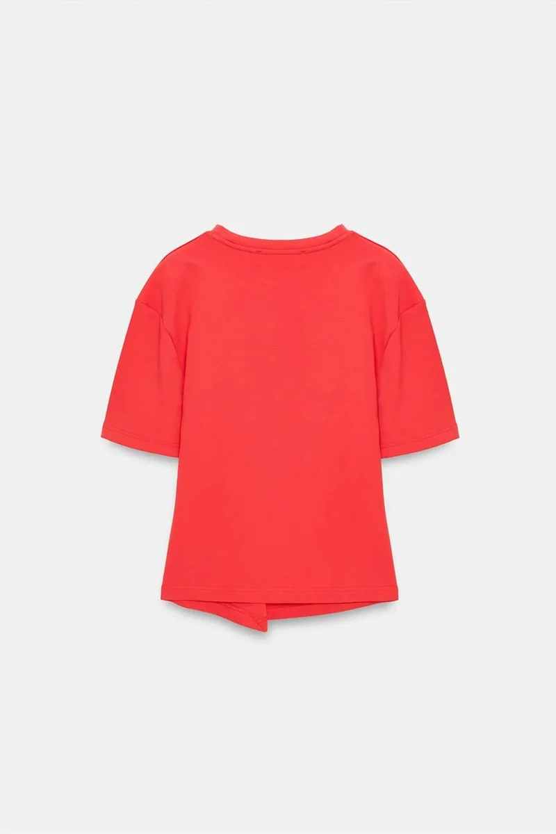 Dilvin Red DILVIN Women's Crew Neck Short-sleeve Jersey T-shirt for Women | Best Price UAE