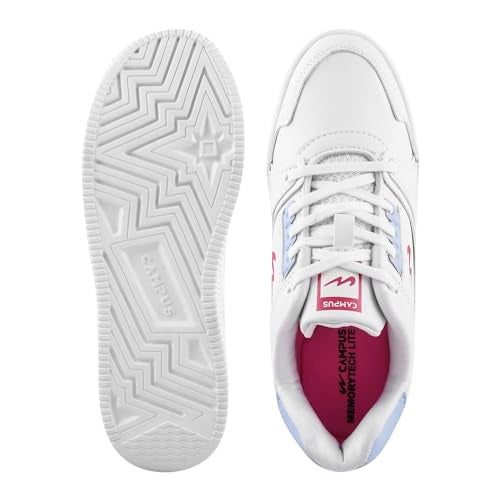 Campus Women's OG-L3 Sneakers WHT/L.Sky - 5UK/India - Image 5
