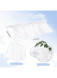 QueenDream QueenDream 10 Pieces 10Ft Chiffon Table Runners White Sheer Rustic Wedding Table Runner Elegant Bridal Party Decorations 27x120 Inches  - Image 5