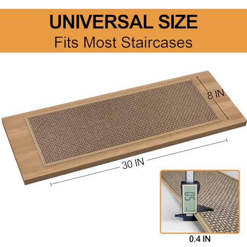 SUMLANS Stair Treads Carpet for Wooden Steps with Non Slip Rubber Backing, 100% Polyester Soft Stairs Resistant Indoor Skid Runner Safety Rugs for Kids Elders and Pets (1, Brown, 30" * 8") - Image 2