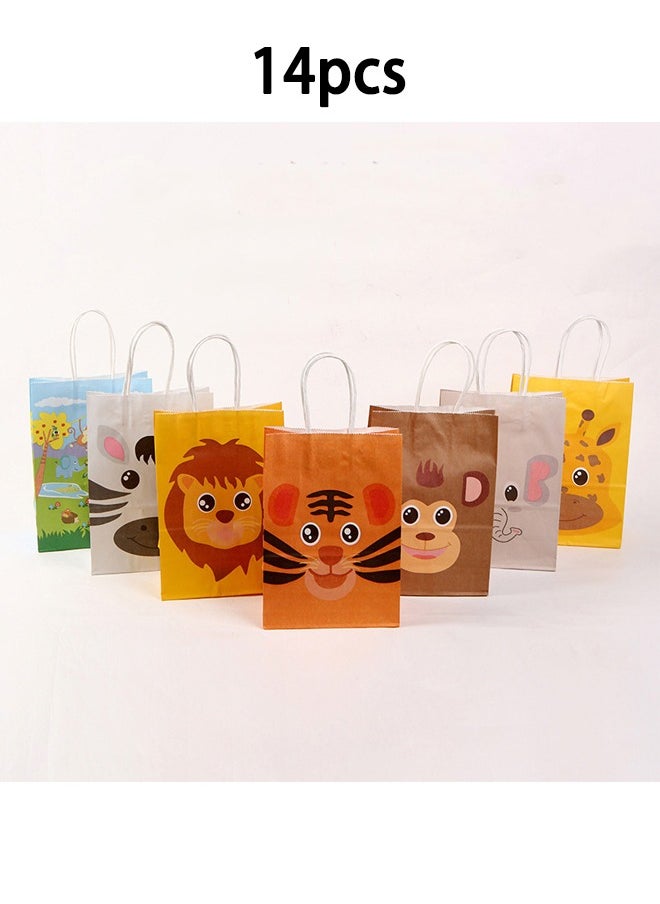 Zeemey 14 Pieces Party Favor Bags,Shopping Bag,Party Bags For Kids, supplies Snack candy Gift Bag Food Bags,Double-Sided Bags For Birthday Wedding Celebrations Party Favors 21*16*8  - Image 1