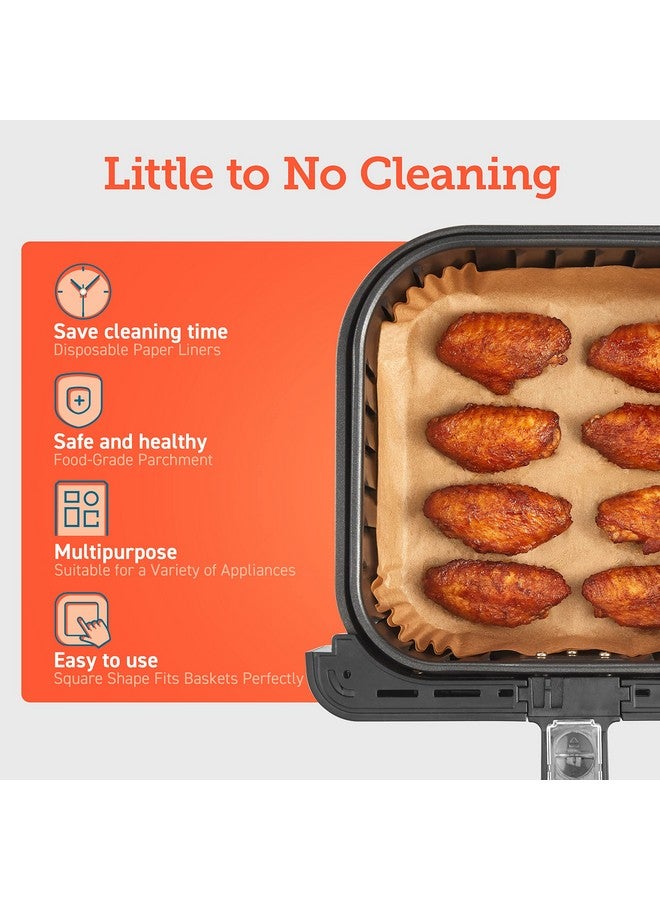 COSORI Air Fryer Liners, 100 PCS Square Disposable Paper Liners, Non-Stick Silicone Oil Coating, Little to No Cleaning, 7.9" Unbleached Food Grade, Resistant to 465°F, Thickened Not Easy to Break - Image 4