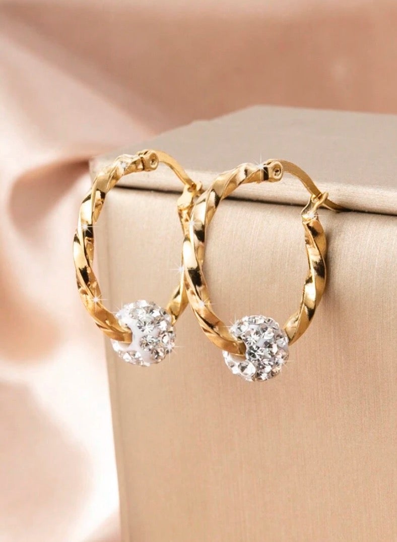 JewelryPalace 18k Gold Plated Stainless Steel Hoop Earrings For Women - Image 1