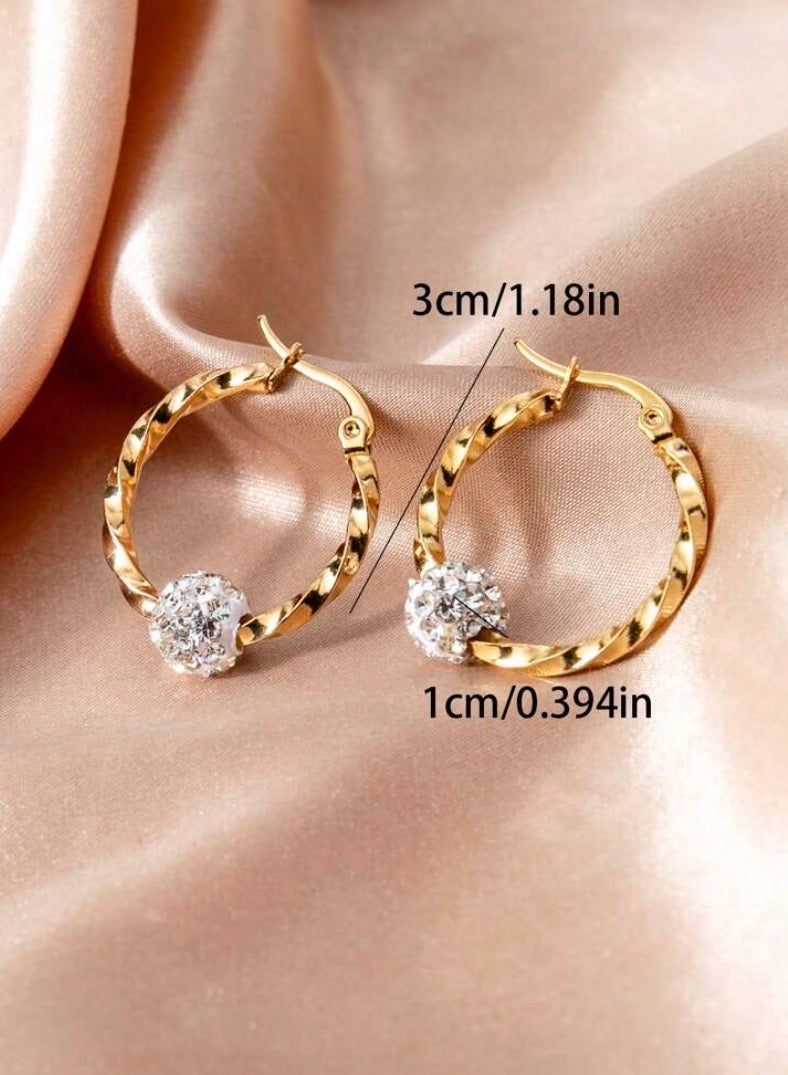 JewelryPalace 18k Gold Plated Stainless Steel Hoop Earrings For Women - Image 3