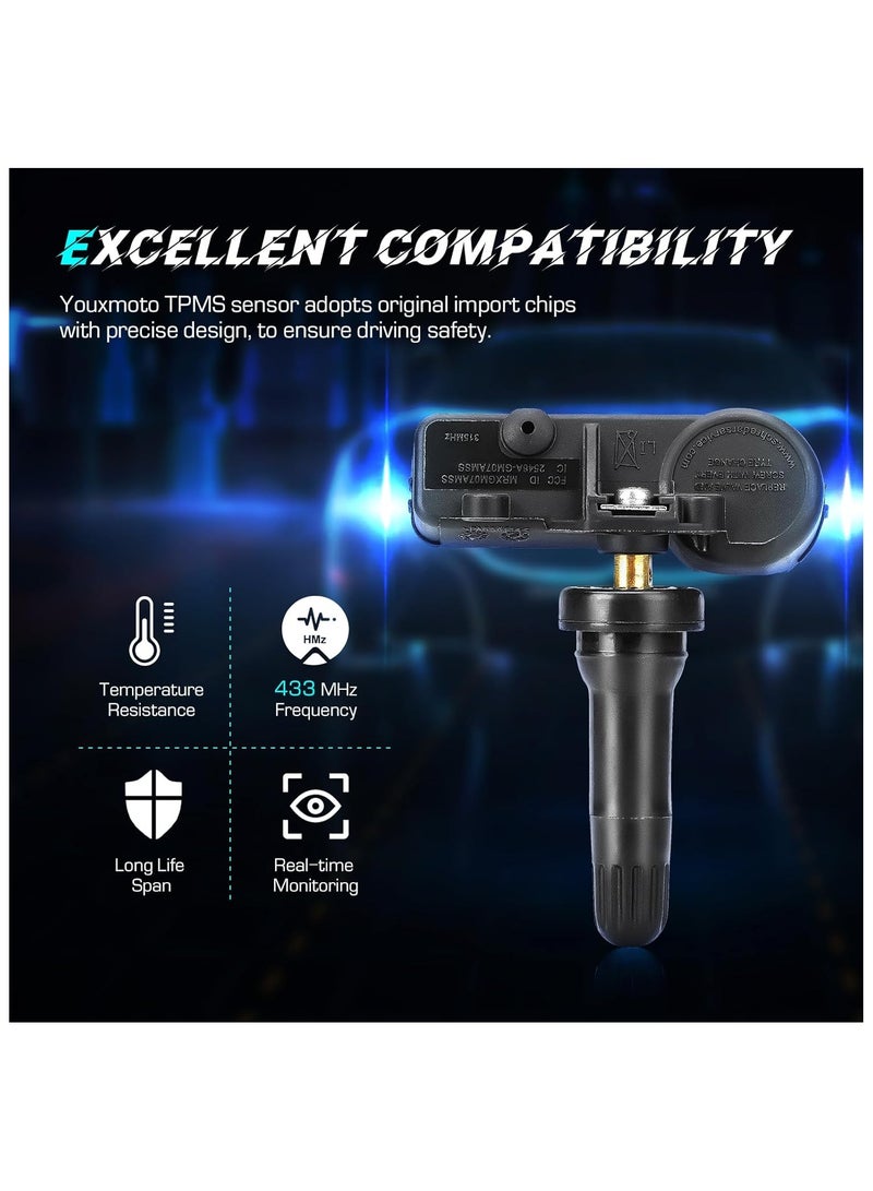 TPMS Tire Pressure Sensor 433MHz Fit 56029398AB, Fit for Jeep Grand Cherokee Wrangler, Fit for Dodge Charger Challenger, Fit for Chrysler/for Fiat/Ram 1500 2500 3500, Fit 68241067AB (4PCS) - Image 2