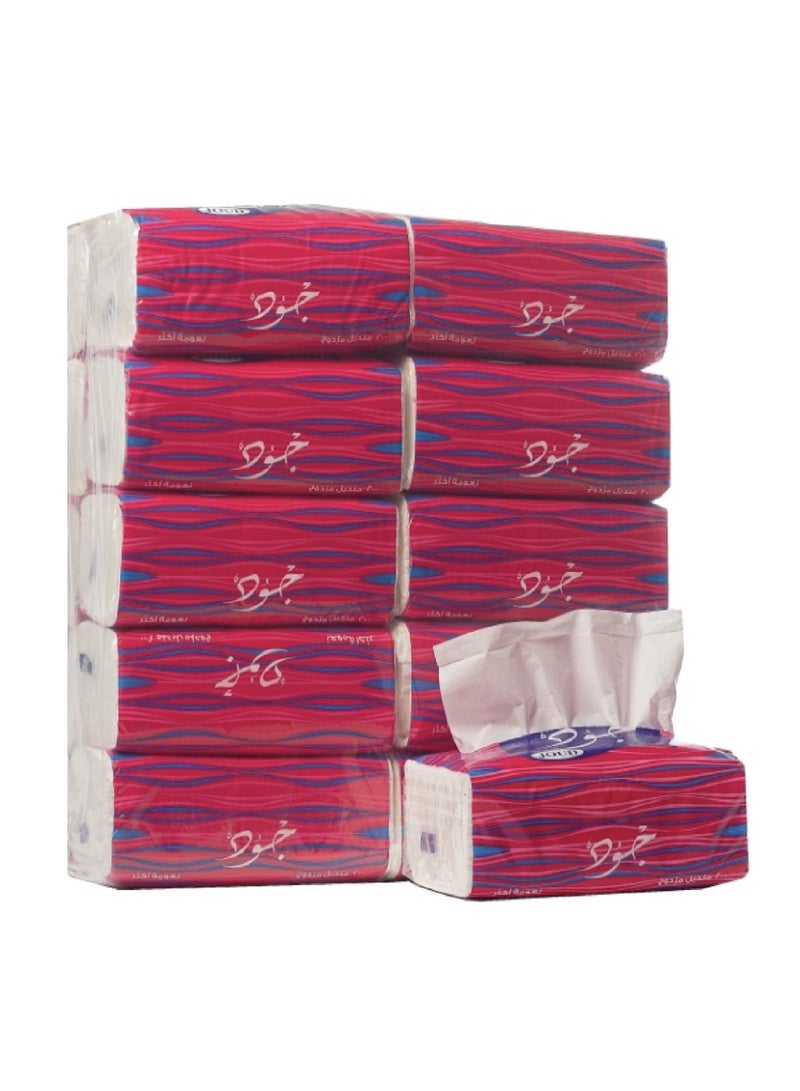 Joud Tissue Box 180 Double Tissue Pack of 10  - Image 1