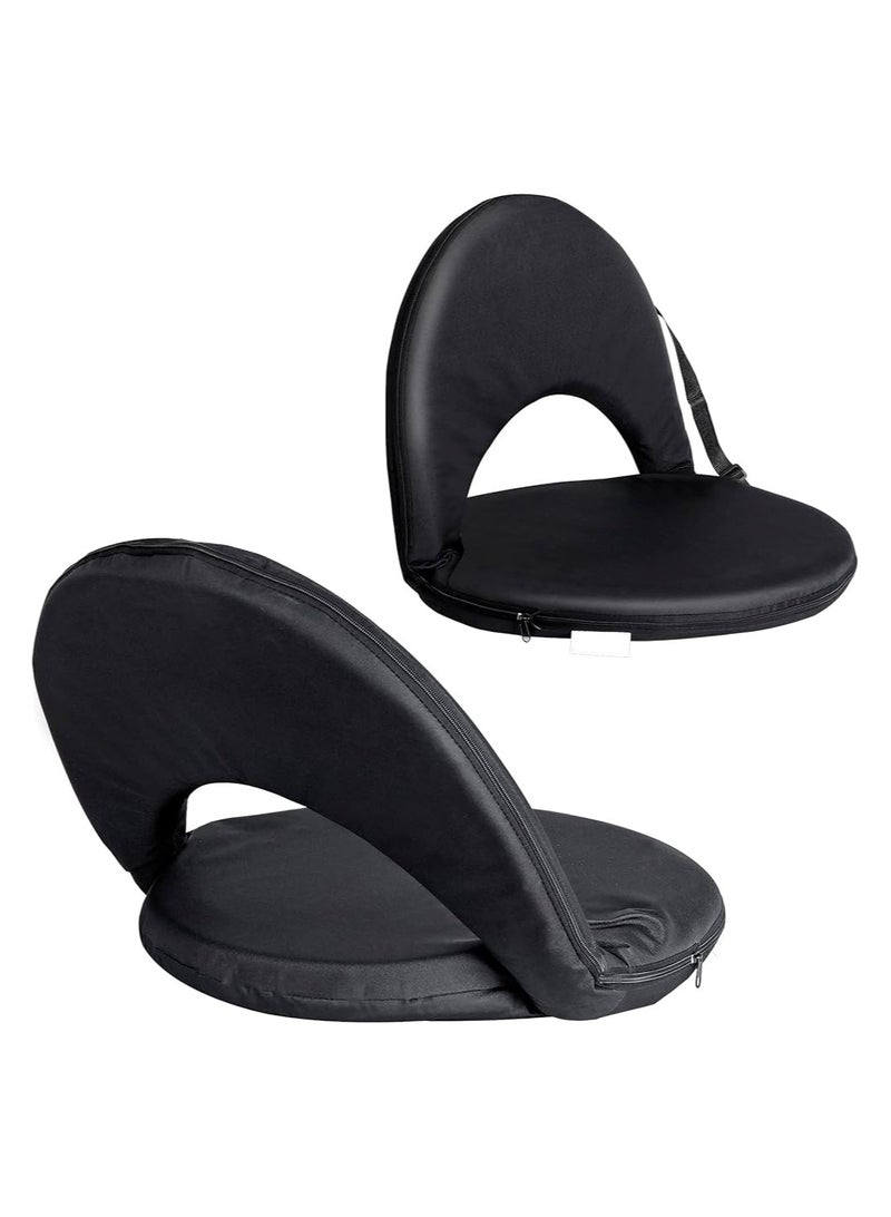 كرسي أرضي عالي الجودة قابل للطي والمحمول - أسود - Image 1