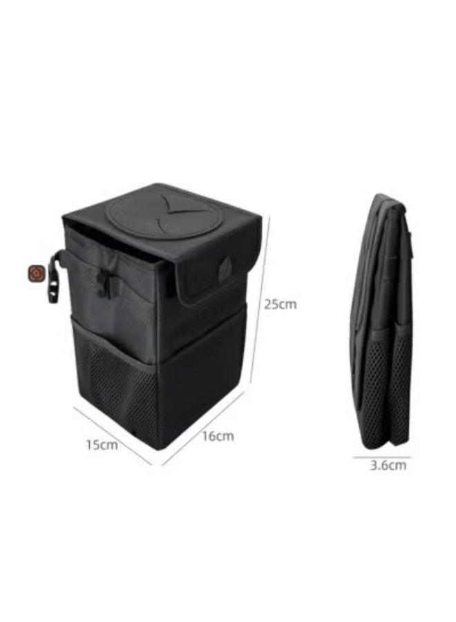 COYO Car Trash Can with Lid and Storage Pockets - Leak-Proof Organizer, Waterproof Garbage Can, Multipurpose Trash Bin for Car,Black ﻿ - Image 5