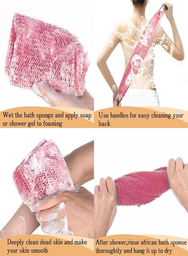 Dr.Pedi African Net Sponge with Handles 3 Pieces Long African Exfoliating Net Washcloth Bath Sponge Net Cloth Wash Net Body Back Scrubber for Shower Loofah - Image 2