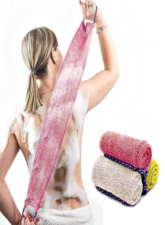Dr.Pedi African Net Sponge with Handles 3 Pieces Long African Exfoliating Net Washcloth Bath Sponge Net Cloth Wash Net Body Back Scrubber for Shower Loofah - Image 1