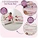 Badger Basket 123 Convertible Doll Bunk Bed Pink Stripe Design with Bedding and Personalization Kit Doll Crib Furniture for 18 to 20 Inch Baby Dolls and Accessories White - Image 4