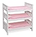Badger Basket 123 Convertible Doll Bunk Bed Pink Stripe Design with Bedding and Personalization Kit Doll Crib Furniture for 18 to 20 Inch Baby Dolls and Accessories White - Image 2