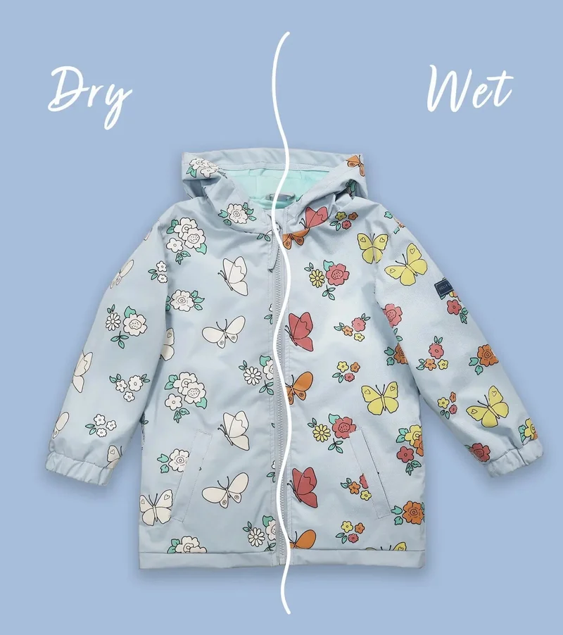Holly & Beau Girls flower colour changing raincoat