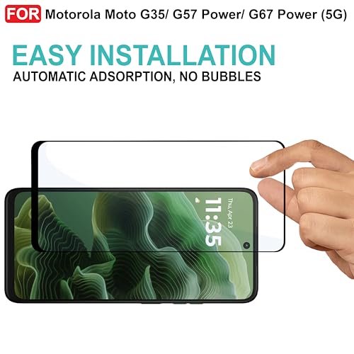CEDO Motorola Moto G35/ G57 Power/ G67 Power (5G) | Screen Protector Full HD Quality Tempered Glass Anti-Scratch Edge to Edge Coverage with Easy Installation Kit (Black) - Image 5