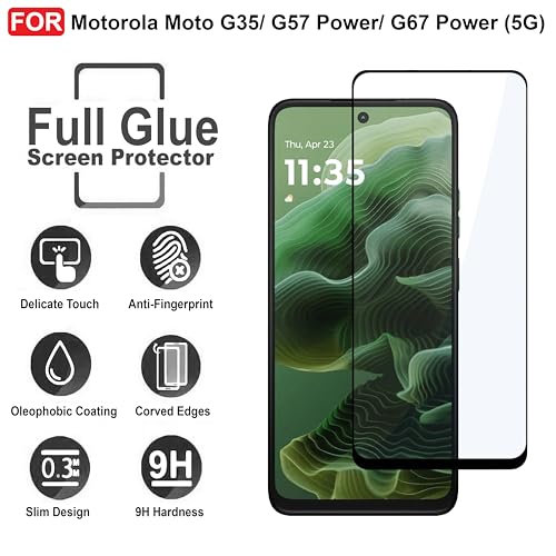 CEDO Motorola Moto G35/ G57 Power/ G67 Power (5G) | Screen Protector Full HD Quality Tempered Glass Anti-Scratch Edge to Edge Coverage with Easy Installation Kit (Black) - Image 4
