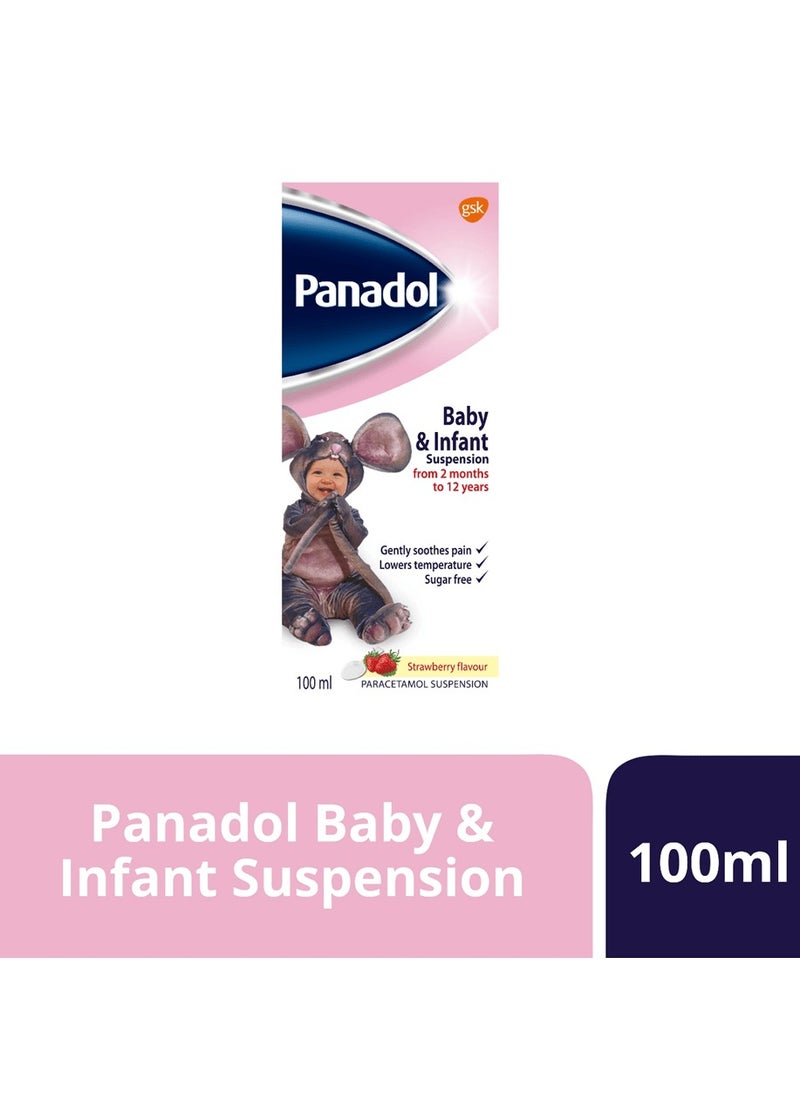 Panadol Panadol suspension for children and infants, 100 ml, strawberry flavour  - Image 2