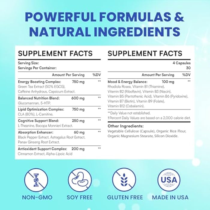 LivLyLuxe مكمل PhenFit-Maxx لفقدان الوزن - مثبط للشهية وحبوب الحمية - معزز لعملية الأيض مع CLA و L-Carnitine، مكملات فقدان الوزن للنساء والرجال - Image 5