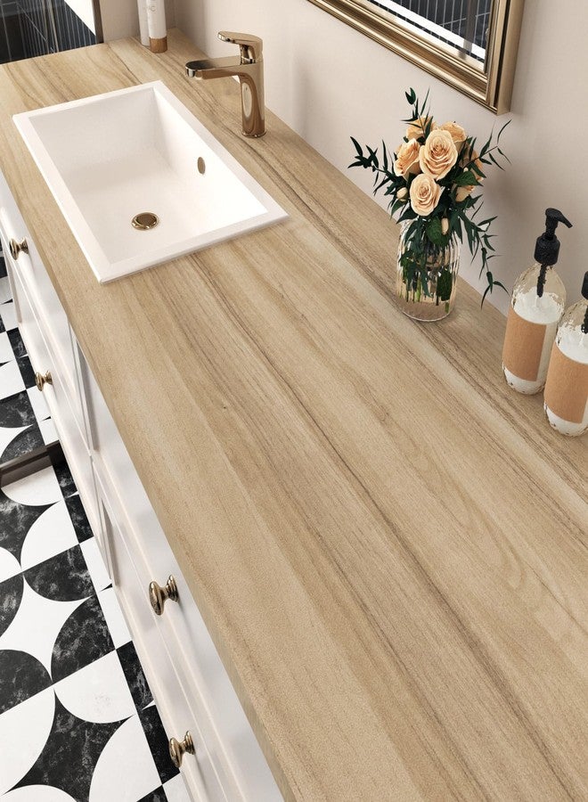 Wallercity Brown/Yellow Wood Wallpaper Peel and Stick Countertops Wood Grain Contact Paper for Cabinets Self Adhesive Removable Wooded Wall Paper Decorative Vinyl Wrap for Furniture Desk 15.8''x236'' - Image 5