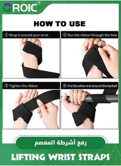 GROIC Lifting Straps for Weightlifting, Weight Gym Power Workouts Wrist Padded,Home Deadlift Straps,Exercise  - Image 4