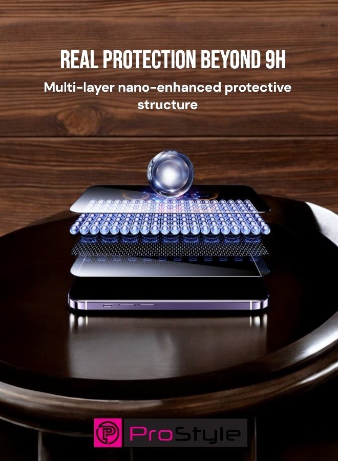 بروستايل واقي شاشة iPhone 13 Pro - زجاج مقسّى عالي الوضوح، صلابة 9H، مضاد للخدش، خالٍ من الفقاعات، مناسب للحافظات، حماية حساسة للمس - Image 5