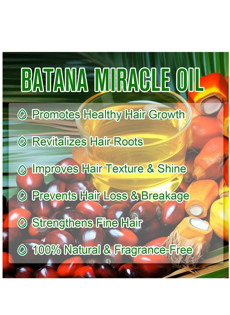 ALIVER 2 Pcs Natural Batana Oil for Hair Care Hair Conditioner Oil for Thin Hair Repair Damaged Hair Nourishes Thin Hair Scalp Skin and Loss Hair Growth Fit for All Hair Types Raw Batana Oil 60ml x 2  - Image 2