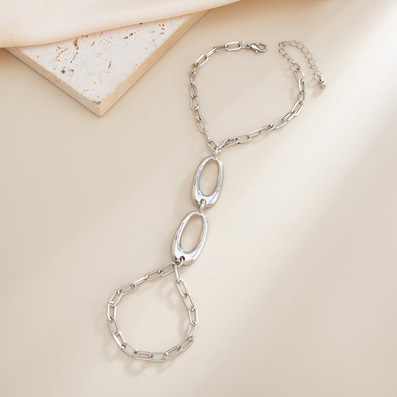 SHIXIN European and American Cross-Border Jewelry: O-Shaped Tassel Necklace with Metal Y-Shaped Cross Chain - Image 4