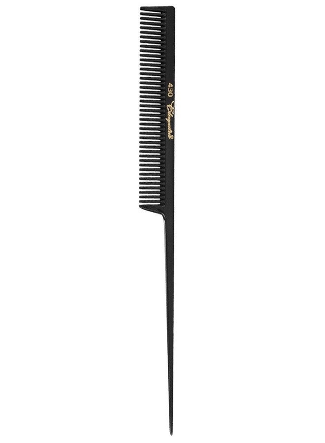 Black Barber Salon Hair Cleopatra 430 8" Coarse Tooth Rattail Comb SB-C430-BLK
