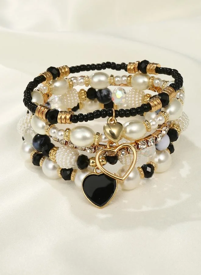 Take Two  Pack of 5 - Embellished Faux Pearl Bracelet for Women | Best Price UAE