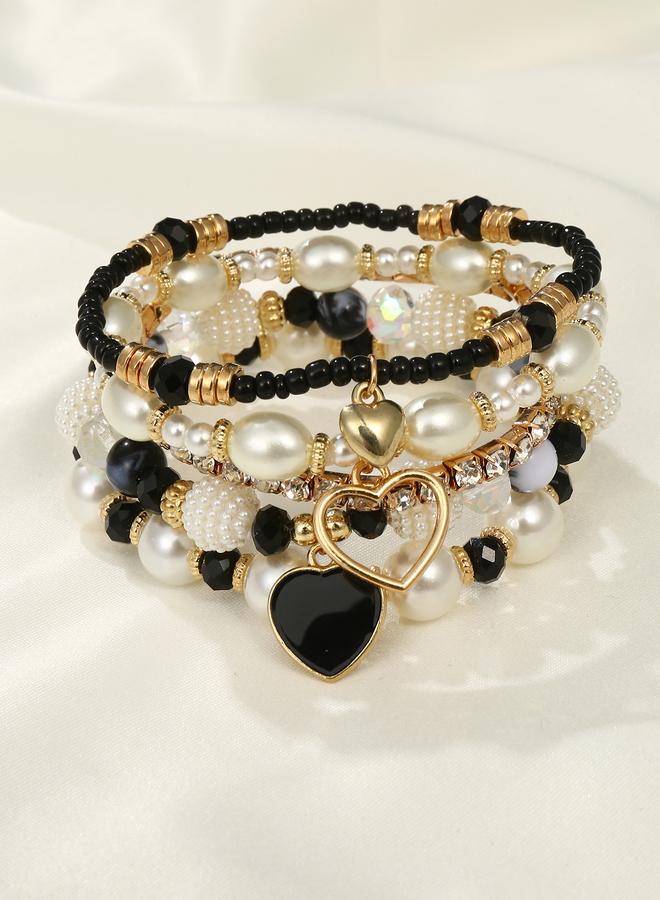 Take Two Pack of 5 - Embellished Faux Pearl Bracelet - Image 3
