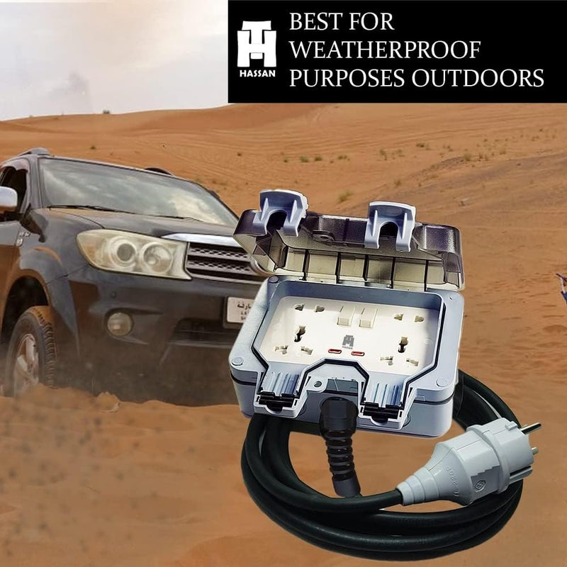 weatherproof outdoor universal double extension for generator with heavy duty wire (10 meter) - Image 3