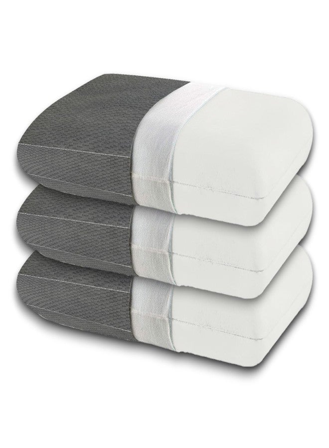 CUSHIO Memory Foam Pillow | Size 22"x14"x4" (Set of 3) Orthopedic & Cervical Pillow for Relieving Neck & Shoulder Pain with Free Pillow Cover (Grey) - Image 1