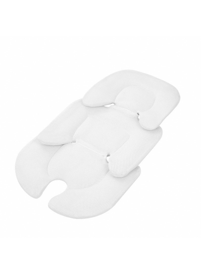 بطانة وسادة مقعد الطفل لعربة الأطفال، وسادة دعم الرأس والجسم، إدراج مقعد سيارة الرضع، لحديثي الولادة إلى وسادة عربة الأطفال الصغار، حجب اللون الرمادي والأبيض - Image 5