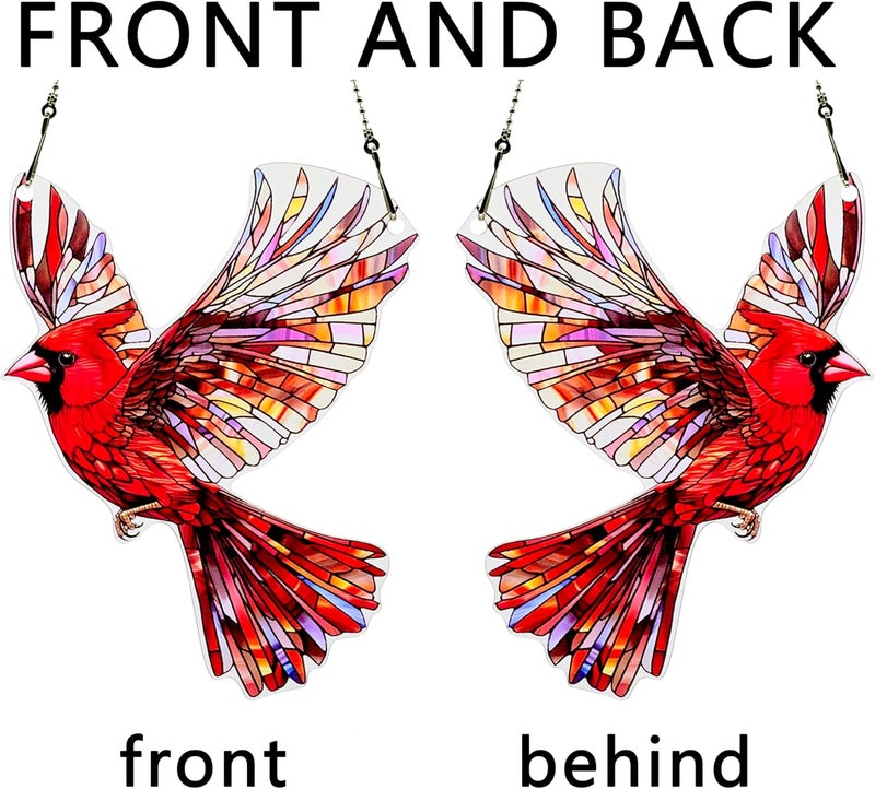 thmnj Red Bird Ornaments Colorful Window Hanging Decorations Home Wall Decor for Indoor Outdoor - Image 4