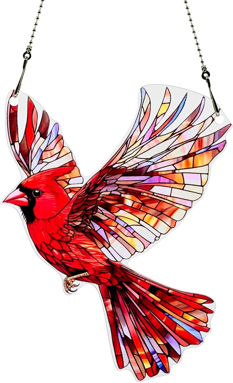 thmnj Red Bird Ornaments Colorful Window Hanging Decorations Home Wall Decor for Indoor Outdoor - Image 1