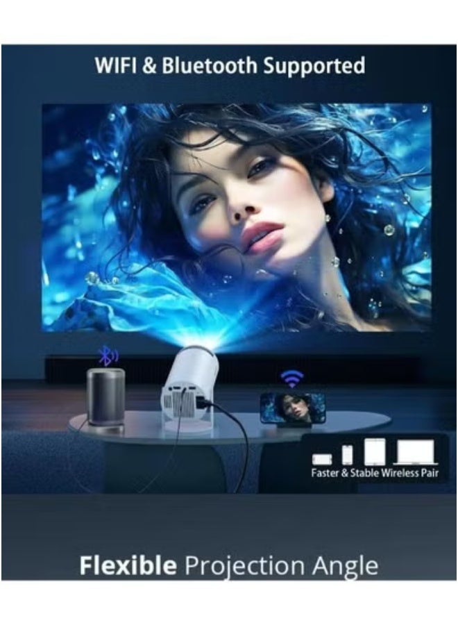 JAJEEK HY300 Mini Smart Projector 4K Support | Android 11 WiFi 6 & Bluetooth 5.0 | 1080P Full HD Display with Native 720P Resolution | Compact Beam Projector for Movies, Games & Streaming | Built-In Speakers, HDR Display | Indoor & Outdoor Use  - Image 4