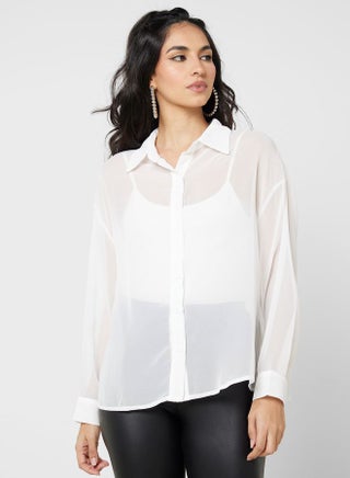 Urban Minx Sheer Button Down Shirt