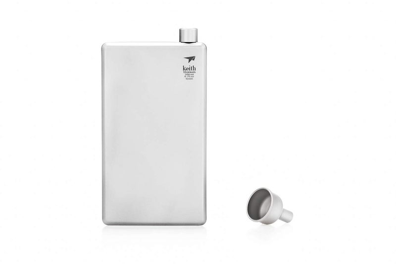 Keith Titanium Ti9307 Pocket Flask with Funnel - 6.8 fl oz ●●●●●●● Keith's 18th Anniversary: Exclusive Price! - Image 1