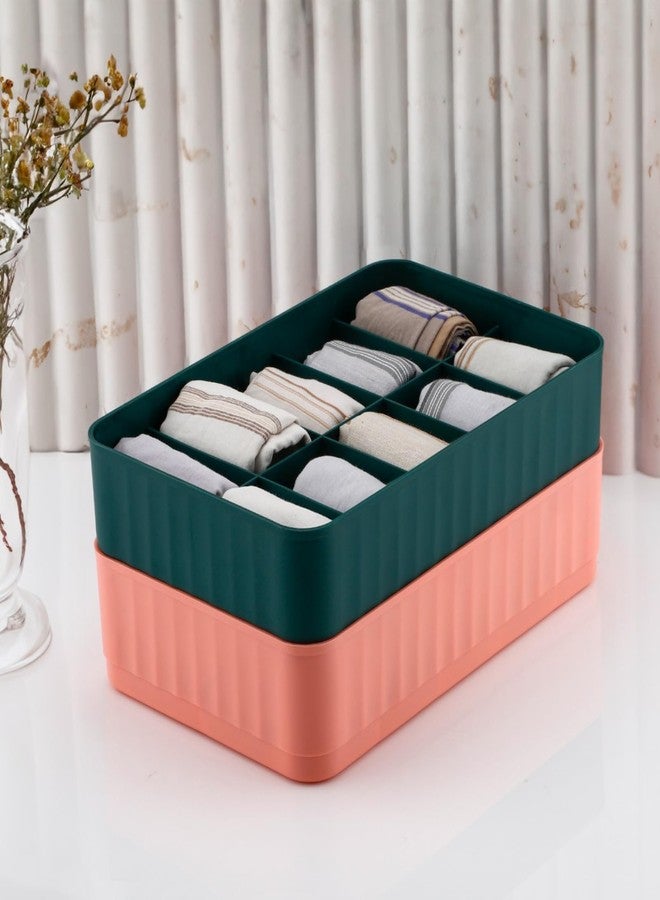 TASMAX Multipurpose socks storage organizer trays for storage organizer socks organiser for wardrobe cosmetic organizer tray Drawer Organizer Underwear Innerwear Socks Undergarments Storage pack2 - Image 1